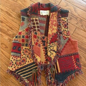Vintage Bmw designs Fort Worth TX Colorful Patchwork Vest with Fringe
